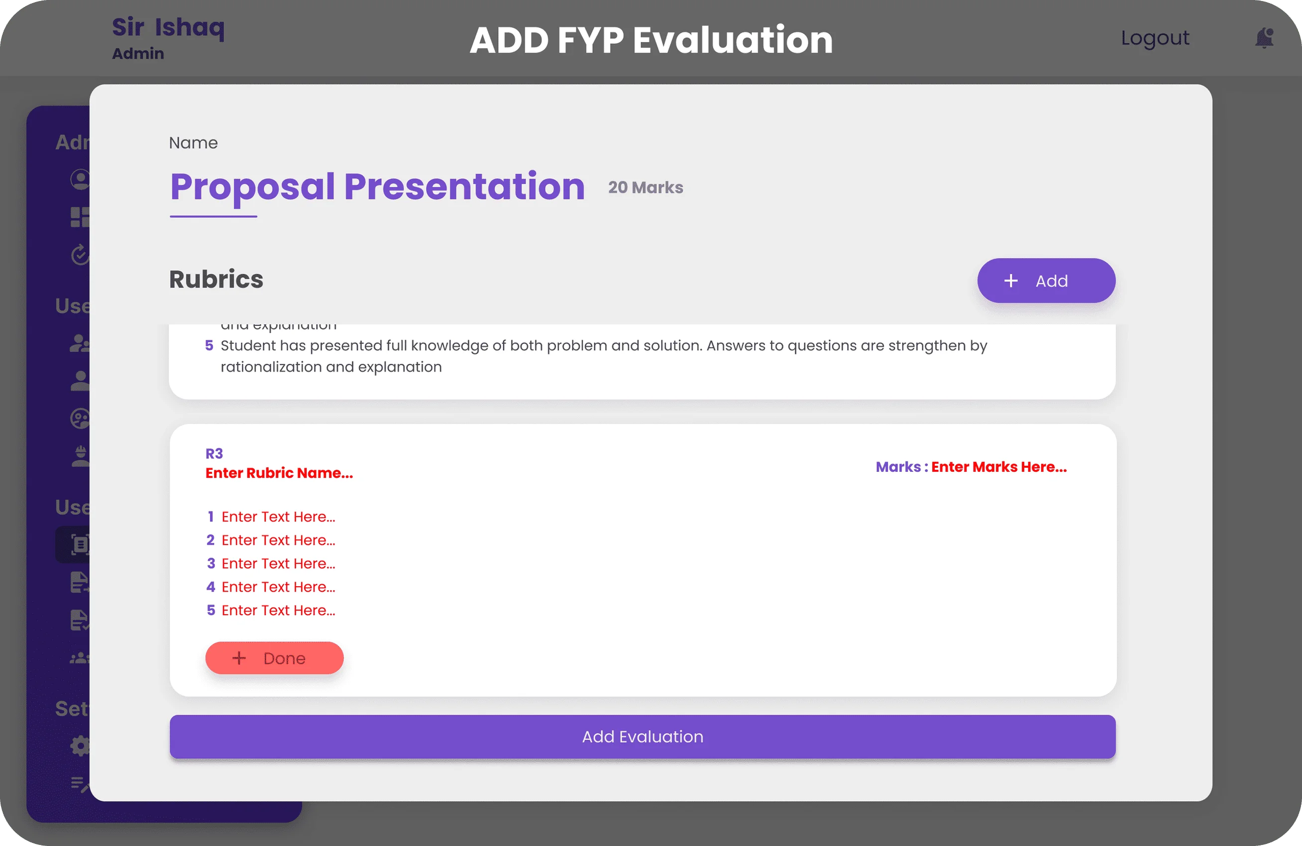 FYP Management System screenshot 11
