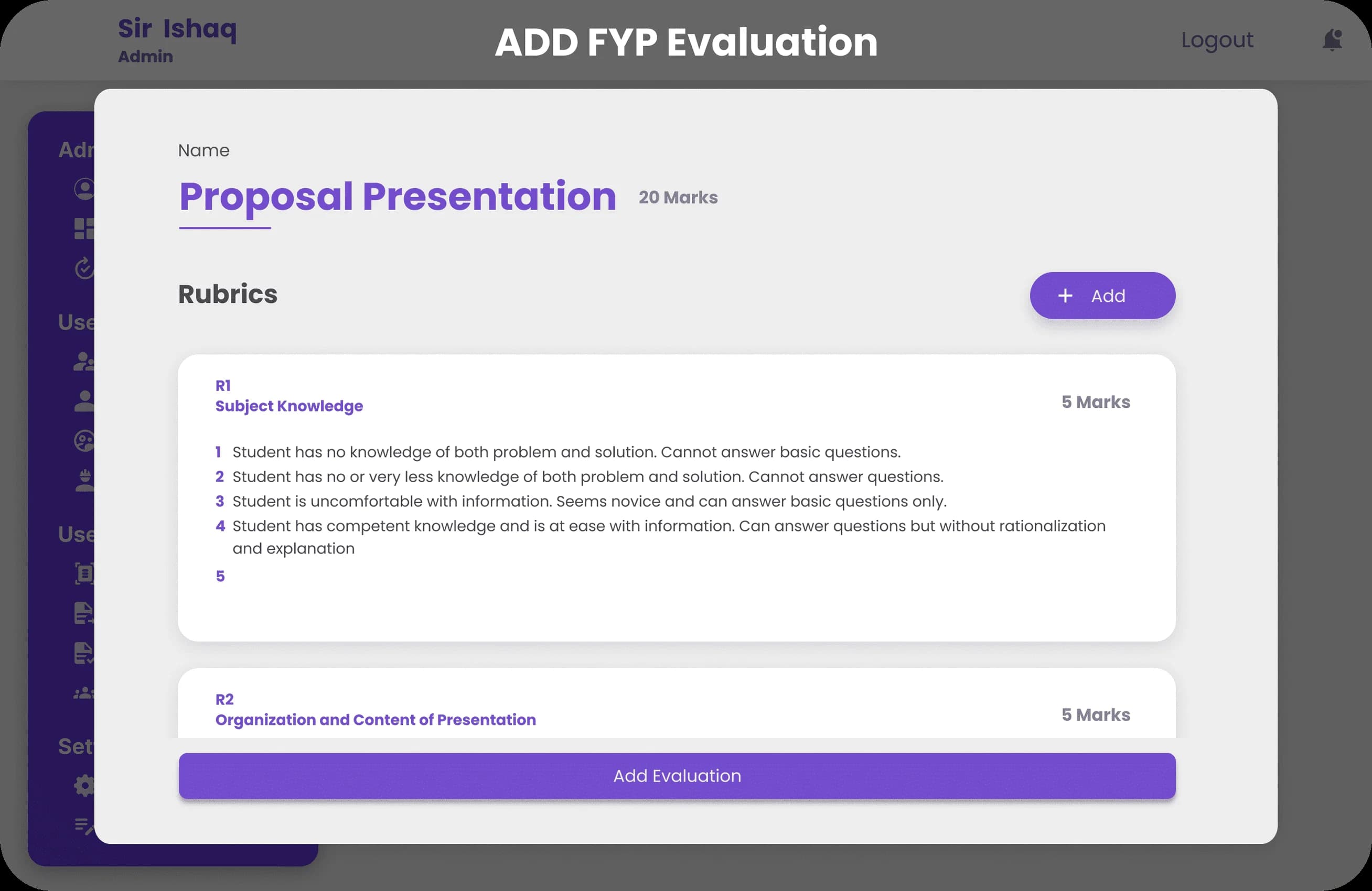 FYP Management System screenshot 12