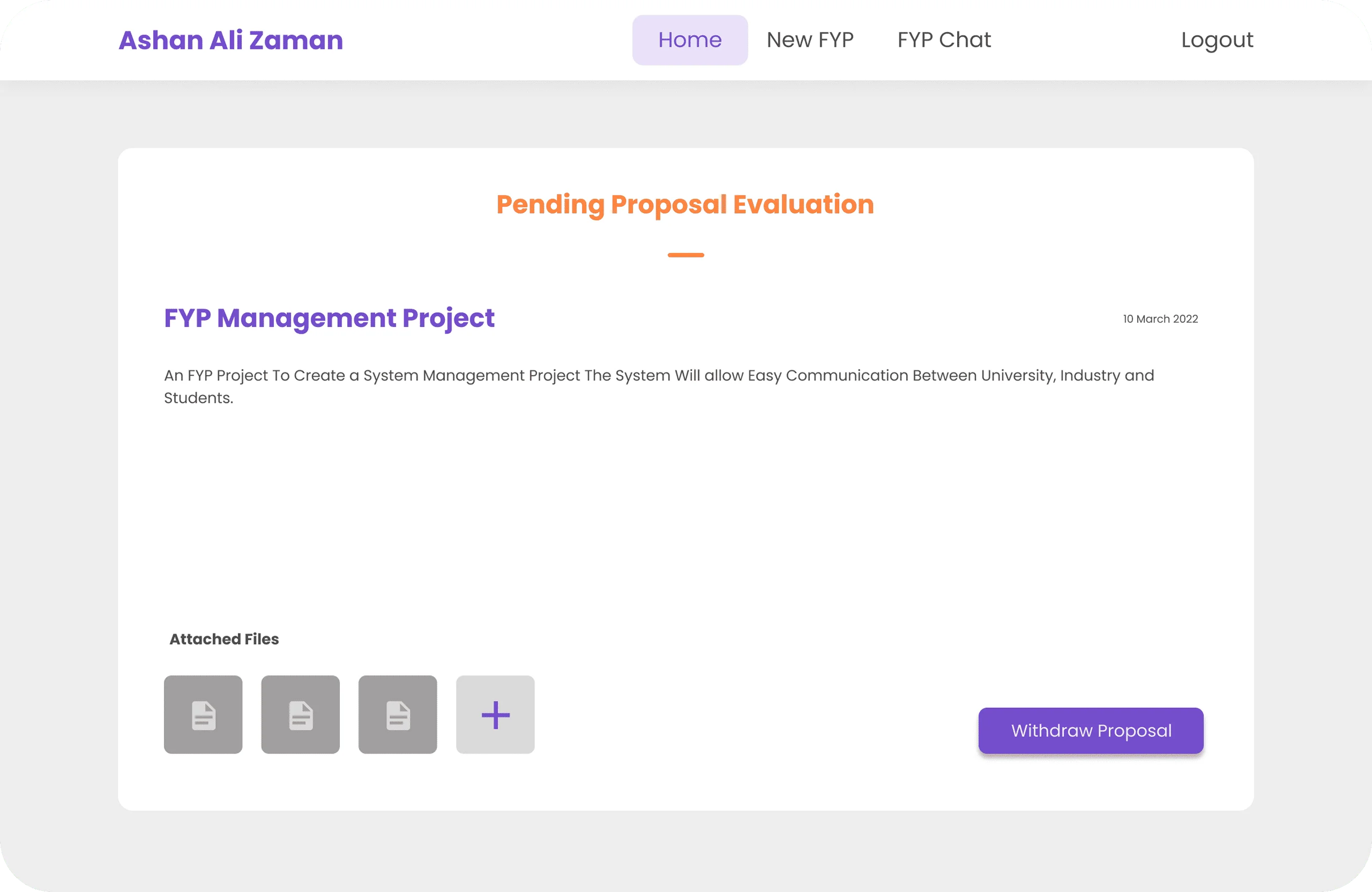 FYP Management System screenshot 4